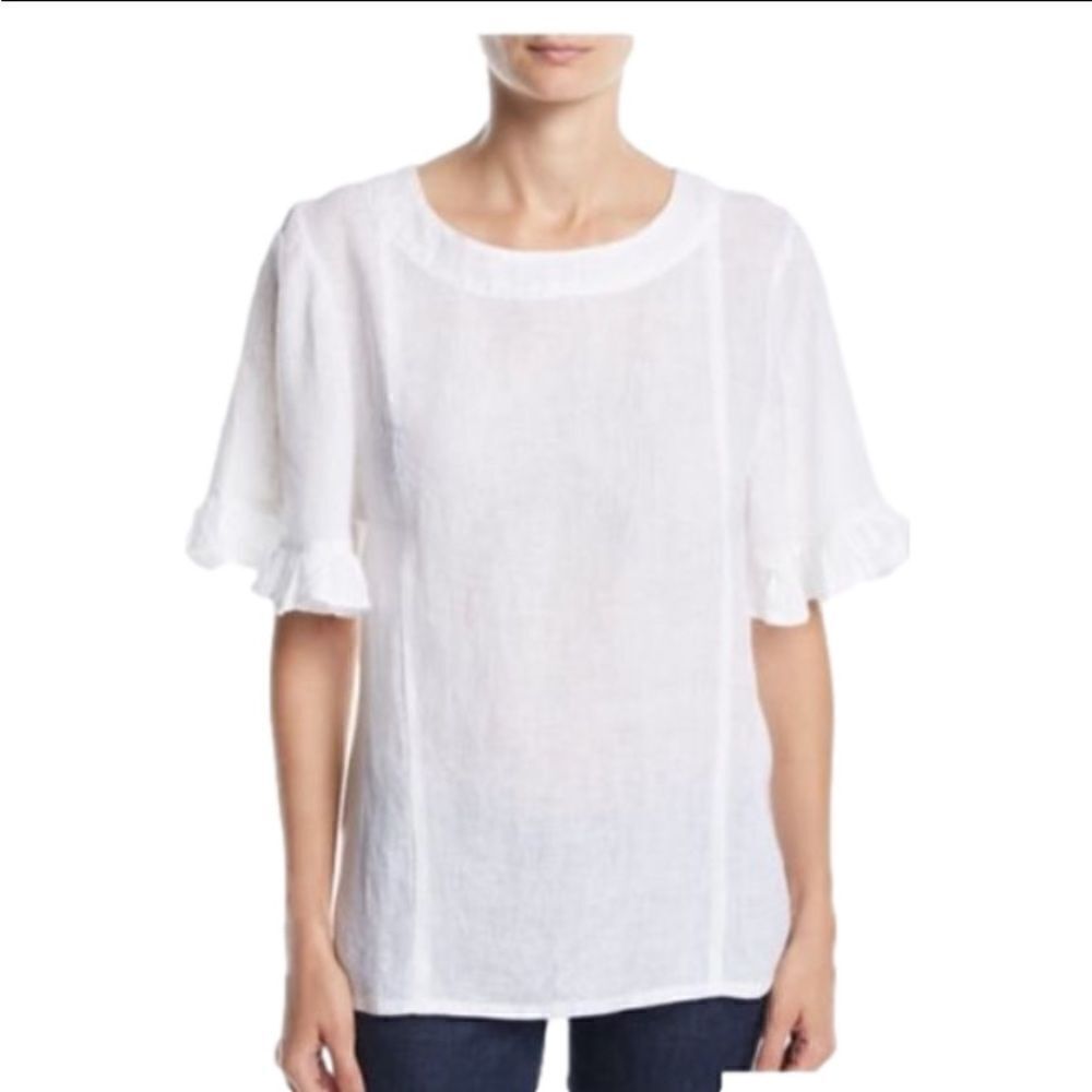 SHANTY LINEN RUFFLE TOP🌟NWT